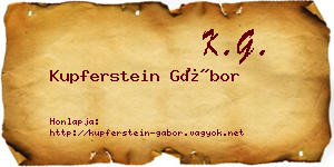 Kupferstein Gábor névjegykártya
